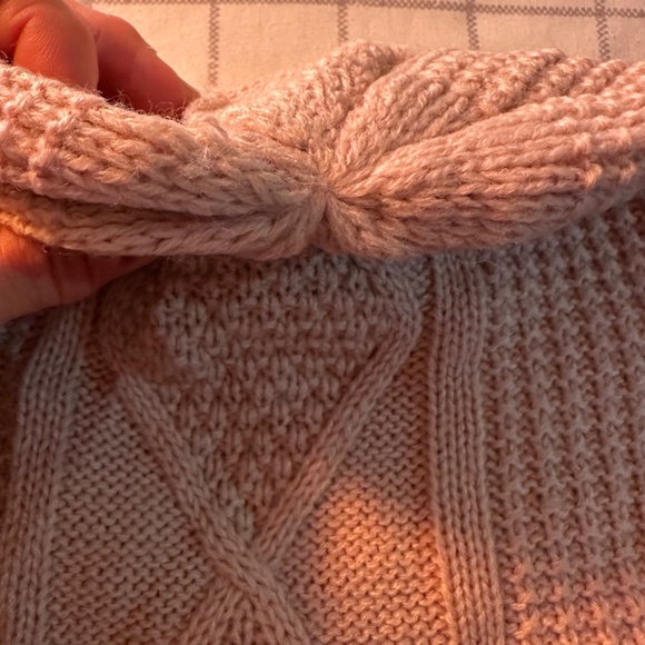 Blush Pink Textured Knit Beanie | Women’s Slouchy Winter Hat - Picture 4 of 10